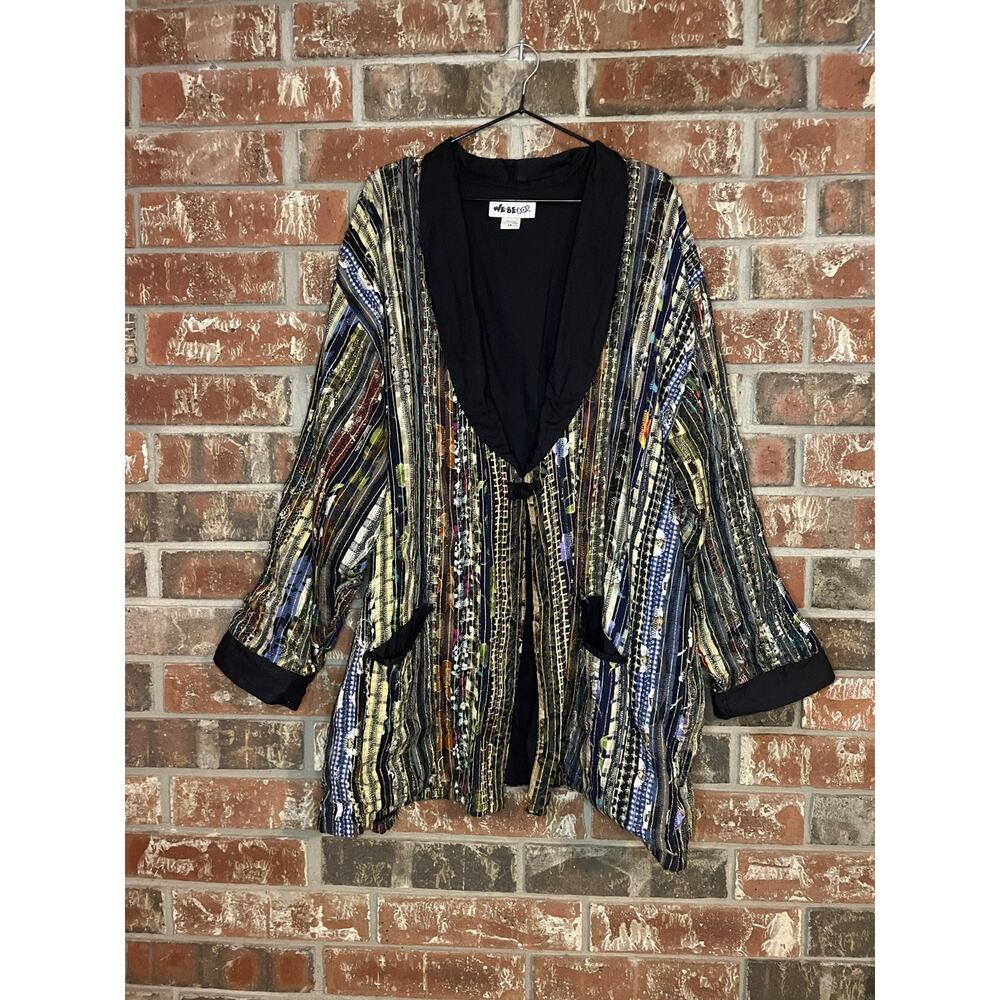Vintage We-Be-Bop Tapestry Patchwork Tunic Jacket 1X Retro Boho 80s 90s Plus